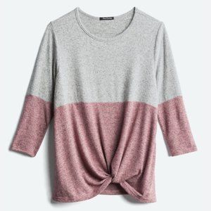 PINK CLOVER Denver Front Twist Brushed Knit Top